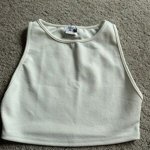 Princess Polly white Ribbed Crop Tank